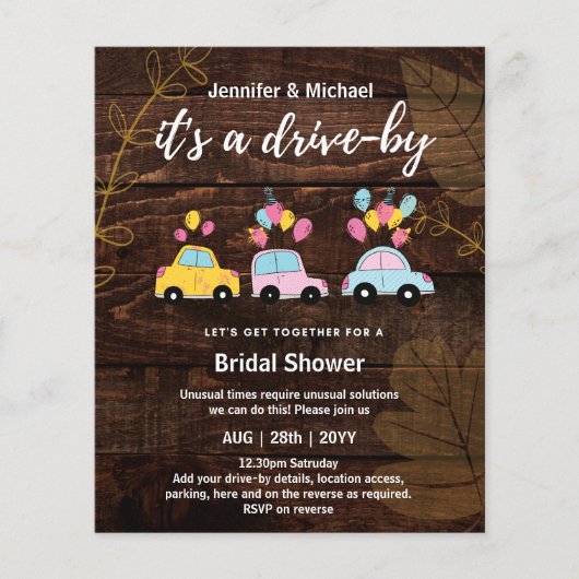 Papier Invitations De Douche Nuptiale À Bout BUDGET (Devant)