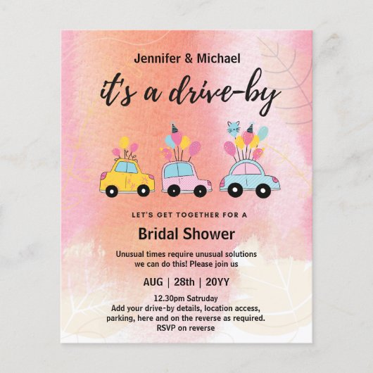Papier Invitations De Douche Nuptiale À Bout BUDGET (Devant)