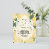 Papier Invitations de douche nuptiale aux citrons aquarel (Debout devant)
