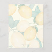 Papier Invitations de douche nuptiale aux citrons aquarel (Dos)