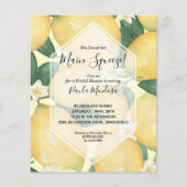 Papier Invitations de douche nuptiale aux citrons aquarel (Devant)