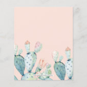 Papier Invitations de douche nuptiale de Blush Cactus Bud (Dos)