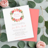 Papier Invitations de douche nuptiale fleurie de corail b