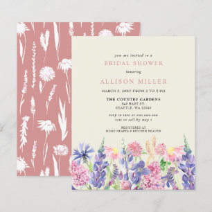 Papier Invitations de douche nuptiale Fleurs sauvages
