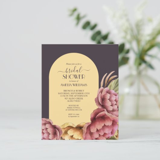 Papier Invitations de douche nuptiale florale (Debout devant)