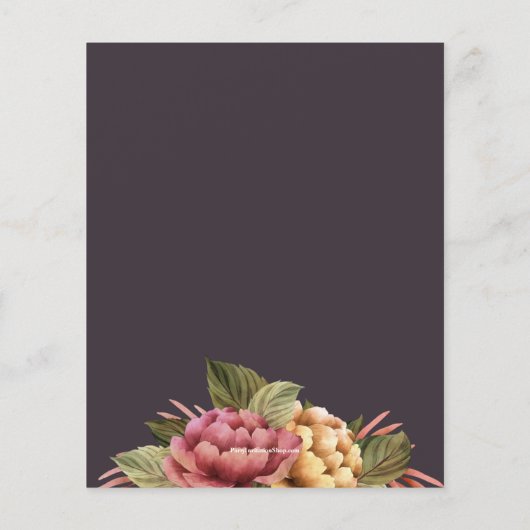 Papier Invitations de douche nuptiale florale (Dos)