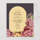 Papier Invitations de douche nuptiale florale (Devant)