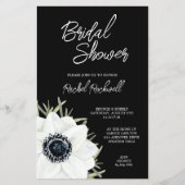 Papier Invitations de douche nuptiale noire blanche (Devant)