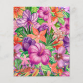 Papier Invitations de douche tropicale florale (Dos)