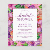 Papier Invitations de douche tropicale florale (Devant)