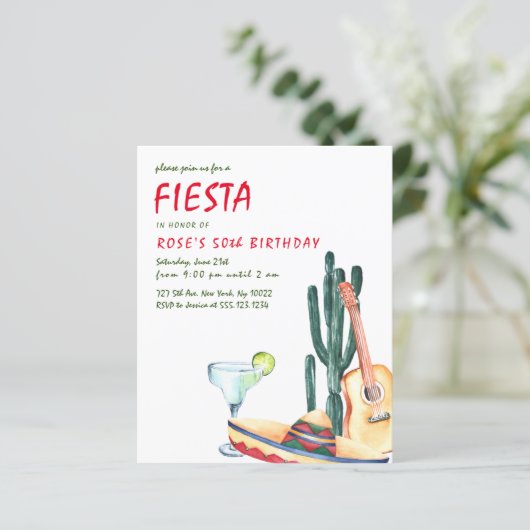 Papier Invitations de fête Fiesta Budget (Debout devant)