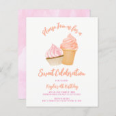 Papier Invitations de gâteaux et de crème glacée Budget (Devant / Derrière)