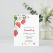 Papier Invitations de la fête d'été des fraises budgétair (Debout devant)