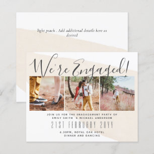 Papier Invitations de la partie d'engagement de PHOTO con