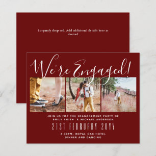 Papier Invitations de la partie d'engagement de PHOTO con