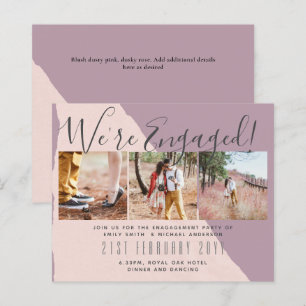Papier Invitations de la partie d'engagement de PHOTO con