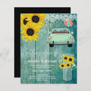 Papier Invitations de mariage à budget Drive-BY - Couple 