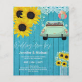 Papier Invitations de mariage à budget Drive-BY - Couple (Devant)
