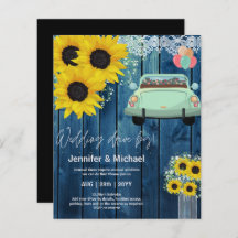 Invitations de mariage à budget Drive-BY - Couple