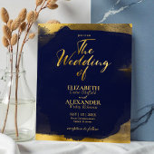 Papier Invitations de mariage Abstraites | Bleu bleu mari