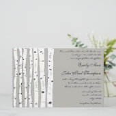 Papier Invitations de mariage Argent Cloud Birch Tree (Debout devant)