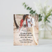 Papier Invitations de mariage avec photo du budget (Debout devant)