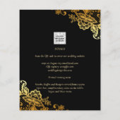 Papier Invitations de Mariage Black Gold Lace (Dos)