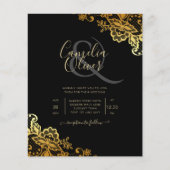 Papier Invitations de Mariage Black Gold Lace (Devant)