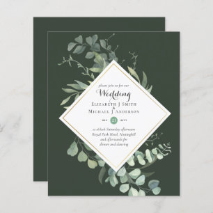 Papier Invitations de mariage BUDGET Verdure Eucalyptus
