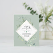 Papier Invitations de mariage BUDGET Verdure Eucalyptus (Debout devant)