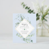 Papier Invitations de mariage BUDGET Verdure Eucalyptus (Debout devant)
