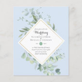 Papier Invitations de mariage BUDGET Verdure Eucalyptus (Devant)