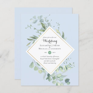 Papier Invitations de mariage BUDGET Verdure Eucalyptus