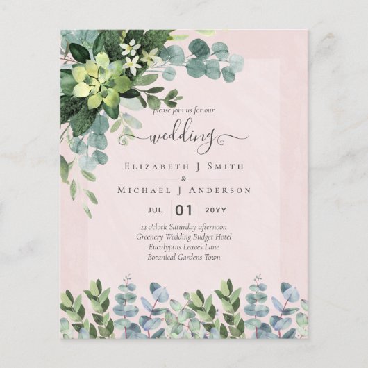 PAPIER INVITATIONS DE MARIAGE BUDGÉTAIRE DATES D'ÉPARGNE (Devant)
