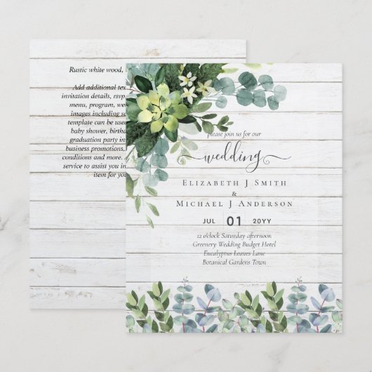 PAPIER INVITATIONS DE MARIAGE BUDGÉTAIRE DATES D'ÉPARGNE (Devant / Derrière)