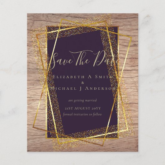 Papier INVITATIONS DE MARIAGE BUDGÉTAIRE Parties scintill (Devant)