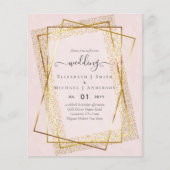 Papier INVITATIONS DE MARIAGE BUDGÉTAIRE Parties scintill (Devant)