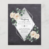 Papier INVITATIONS DE MARIAGE BUDGÉTAIRE - Roses blanches (Devant)