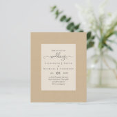 Papier INVITATIONS DE MARIAGE BUDGÉTAIRE - Script minimal (Debout devant)