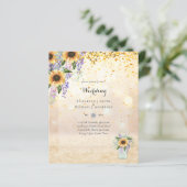 Papier INVITATIONS DE MARIAGE BUDGÉTAIRE - Tournesols rus (Debout devant)