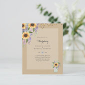 Papier INVITATIONS DE MARIAGE BUDGÉTAIRE - Tournesols rus (Debout devant)