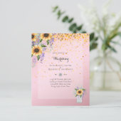 Papier INVITATIONS DE MARIAGE BUDGÉTAIRE - Tournesols rus (Debout devant)