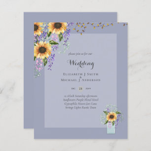 Papier INVITATIONS DE MARIAGE BUDGÉTAIRE - Tournesols rus