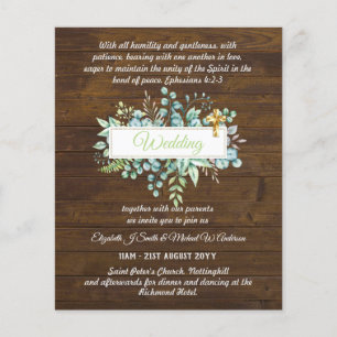 Papier Invitations de mariage catholique moderne Botaniqu