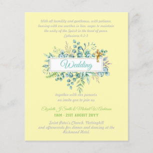 Papier Invitations de mariage catholique moderne verdure