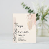 Papier Invitations de mariage Dusty Blue Boho (Debout devant)