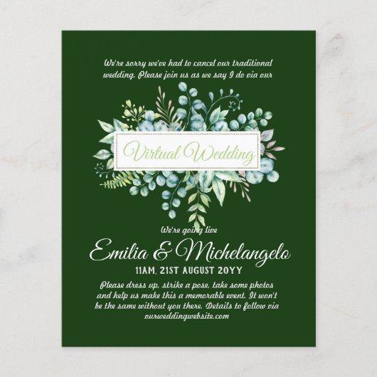 Papier Invitations de mariage en visioconférence en direc (Devant)