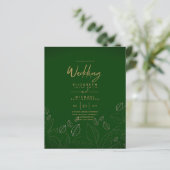 Papier Invitations de mariage Green Gold (Debout devant)