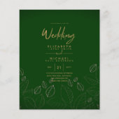 Papier Invitations de mariage Green Gold (Devant)