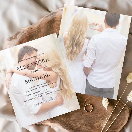 Papier Invitations de mariage photo budget